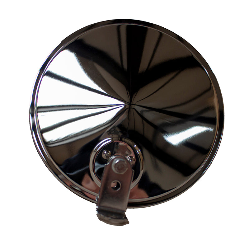 5'' Black Convex Mirror Head with Rib Back and Center Mount