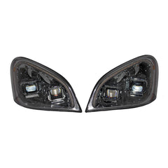 Freightliner Cascadia (08-17) Head Lamp Assembly SET Manual (Halogen) with LED Indicator Stripe