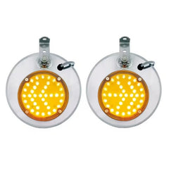 8.5'' Convex Mirror Heads with LED Marker Light and Flashing Turn Signal Heated