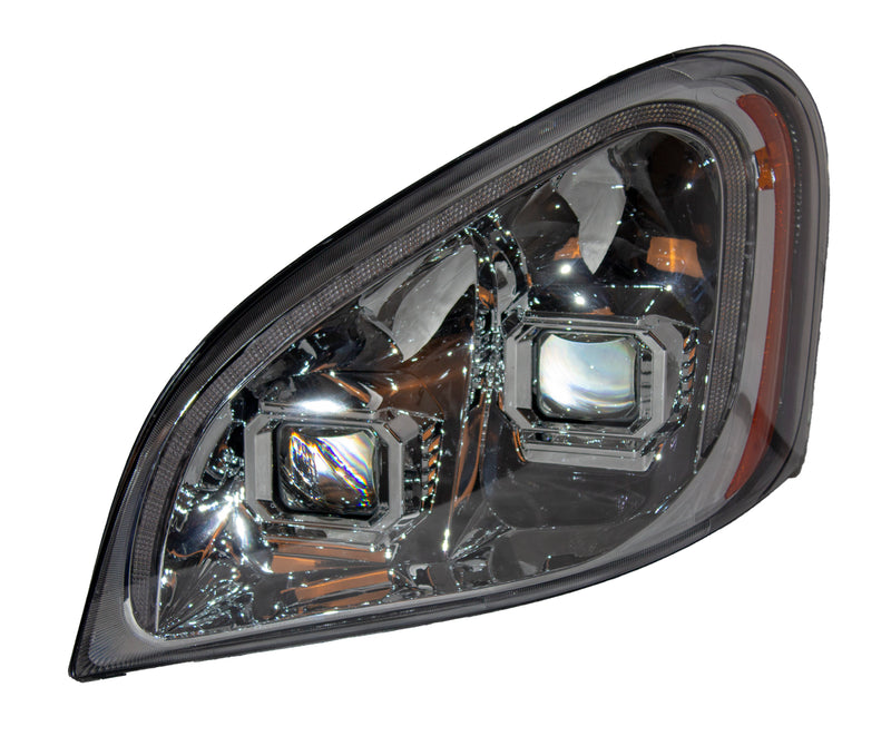 Freightliner Cascadia (08-17) Head Lamp Assembly SET Manual Fully LED with Indicator LED Strip